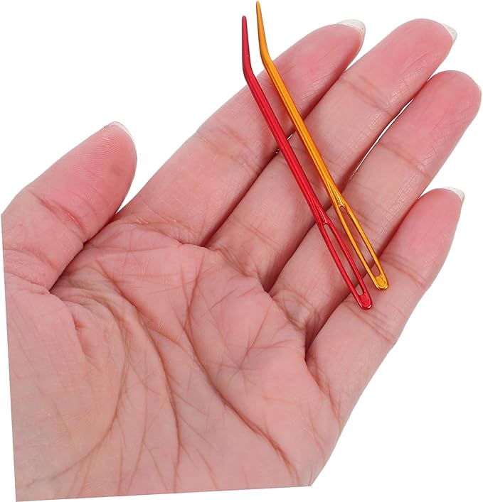 CIMAXIC Large Eye Curved Needles Set for Sewing Crochet Knitting Tapestry Embroidery Aluminum Needles with Storage Case