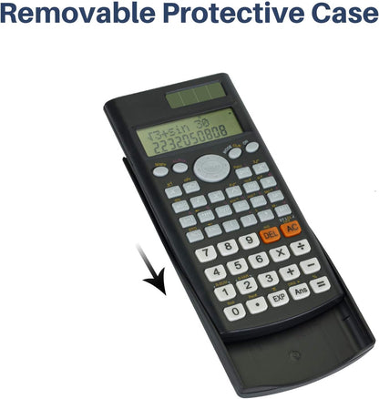 Scientific Calculator - Solar Powered, 2 Line Display, Fraction & Statistics Calculations for School, College & High School Use