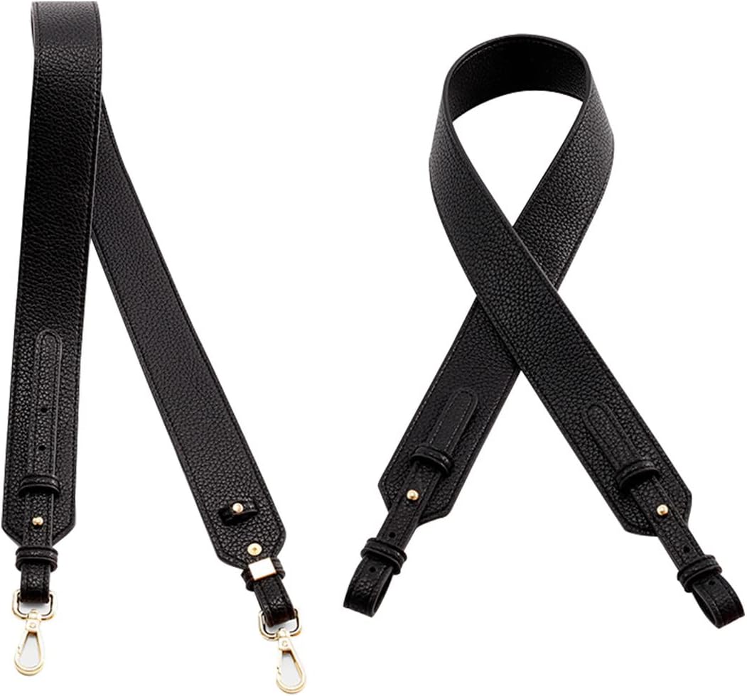 Grain Leather Purse Strap Adjustable Crossbody Replacement Straps for Handbags Monk Head Screws Detachable