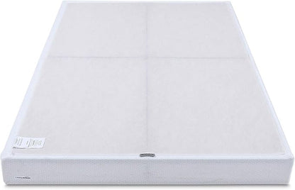 Basics Smart Box Spring Bed Base, 9-Inch Height Mattress Foundation, Tool-Free Easy Assembly, Twin, 74"L x 38"W x 9"H, White