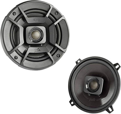 Polk Audio DB522 DB Series 5-14" Coaxial Speaker for Car  Marine, 2-Way Boat  Car Audio Speaker, 55-22kHz Frequency Response, Polypropylene Woofer Cone  34" Silk Dome Tweeter, Easy Installation