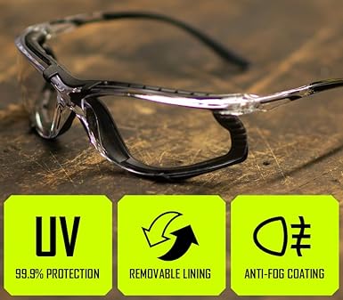 MAGID Gemstone Onyx Foam Lined Safety Glasses, Z87 Safety Glasses, Z87 Sunglasses For Men and Women (Gray Lens)