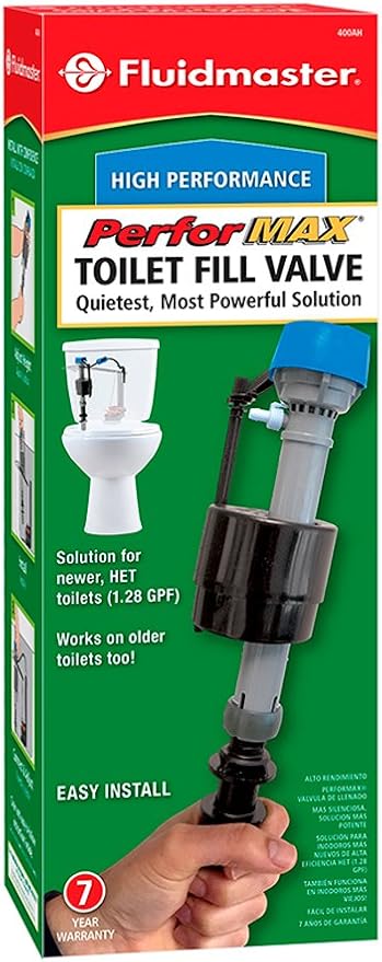 Fluidmaster 400AH PerforMAX Universal High Performance Toilet Fill Valve, Easy Install