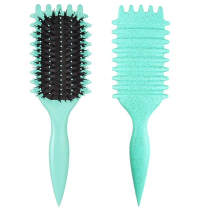 Curl Defining Brush, 1 PCS Curly Hair Brush, Brush for Curly Hair, for Combing and Shaping Men's and Women's Curls to Reduce Pulling (Green)