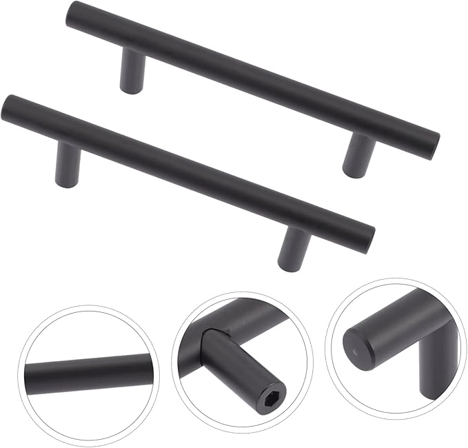 2pcs Cabinet Round Bar Handles Modern Drawer Pulls with Screws Kitchen Cabinet Hardware Easy to Install Suitable for Home and Office Use