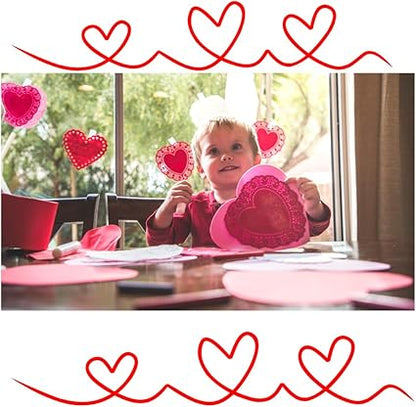 3 Pack Heart-Shaped Red White Pink Paper 10 inch Doilies Parties Events Treats Valentine's Day Lovely Romantic Elegant Decorations Creative DIY Celebrations Offiice Home School Total Count-48