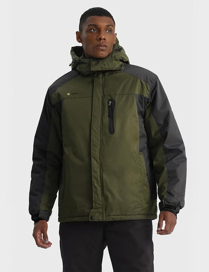 GEMYSE Men's Ski Snow Jacket Warm Winter Waterproof Coat Snowboard Rain Jacket Hooded Windproof Windbreaker