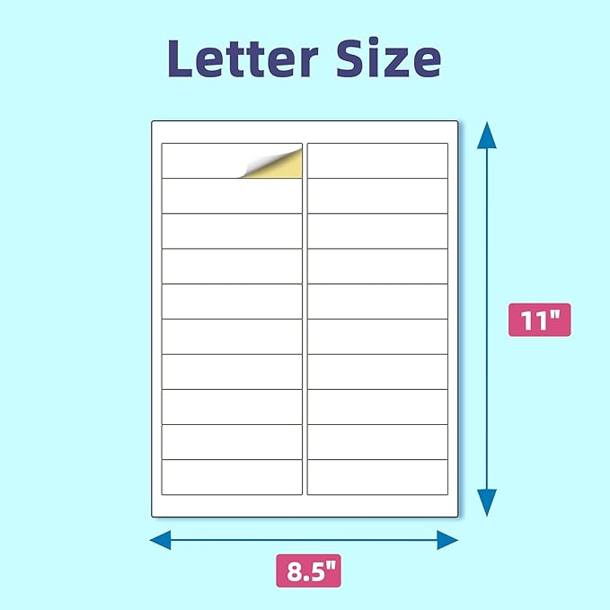 Shipping Address Labels,1" x 4" 2000 Blank Mailing Shipping Labels (20 Labels per Sheet,100 Sheets), Printable White Sticker Labels Compatible with Laser and Inkjet Printers