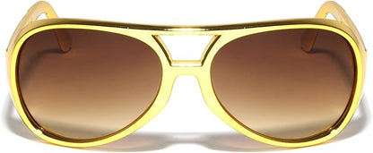 Chrome Party Aviator Elvis Star Sunglasses Men Women