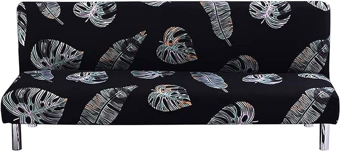 Beacon Pet Stretch Sofa Slipcover Armless Futon Cover Printed Fitted Furniture Protector Elastic Polyester Spandex Washable Armless Sofa Cover Folding Couch Shield Sofa Cover