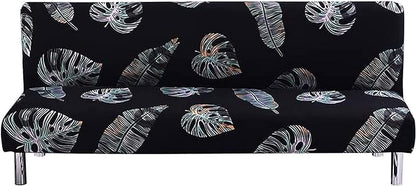 Beacon Pet Stretch Sofa Slipcover Armless Futon Cover Printed Fitted Furniture Protector Elastic Polyester Spandex Washable Armless Sofa Cover Folding Couch Shield Sofa Cover