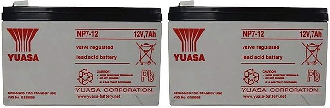 Yuasa NP7-12 12V 7AH Battery (2 Pack)