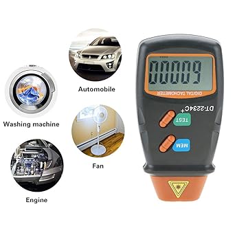 Digital Tachometer, DT-2234C Non-Contact Photo Mini RPM Test Speed Meter