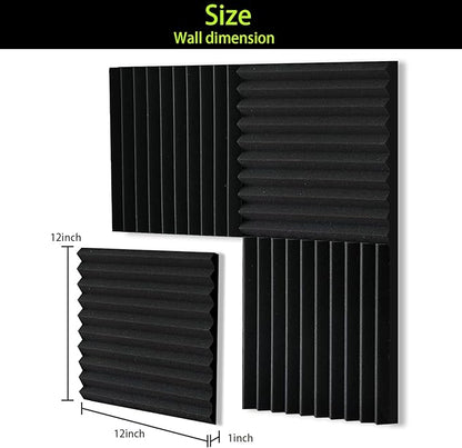 24 Pack Sound Proof Foam Panels for Walls 12x12x1 Inches, Wedges Acoustic Panels Sound Absorbing, Acoustic Foam Panels for Recording Studio, Home, Office