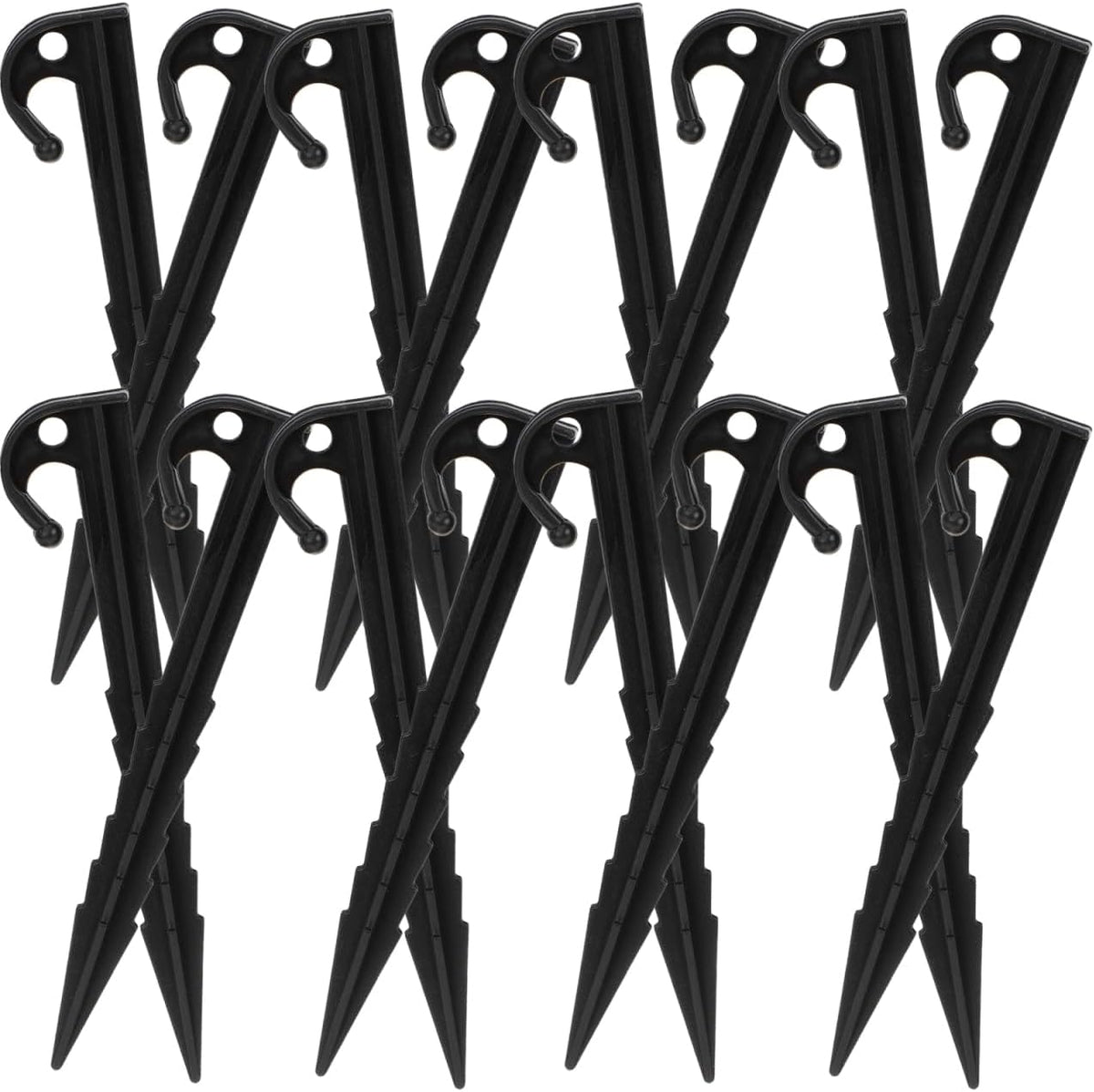 Ciieeo 6Pcs Heavy Duty Plastic Tent Pegs Stakes Serrated Edges 17 Cm for Outdoor Camping, Garden, Lawn, and Tent Ground Fixing Accessories (Pack of 6)