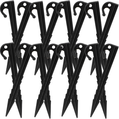 Ciieeo 6Pcs Heavy Duty Plastic Tent Pegs Stakes Serrated Edges 17 Cm for Outdoor Camping, Garden, Lawn, and Tent Ground Fixing Accessories (Pack of 6)