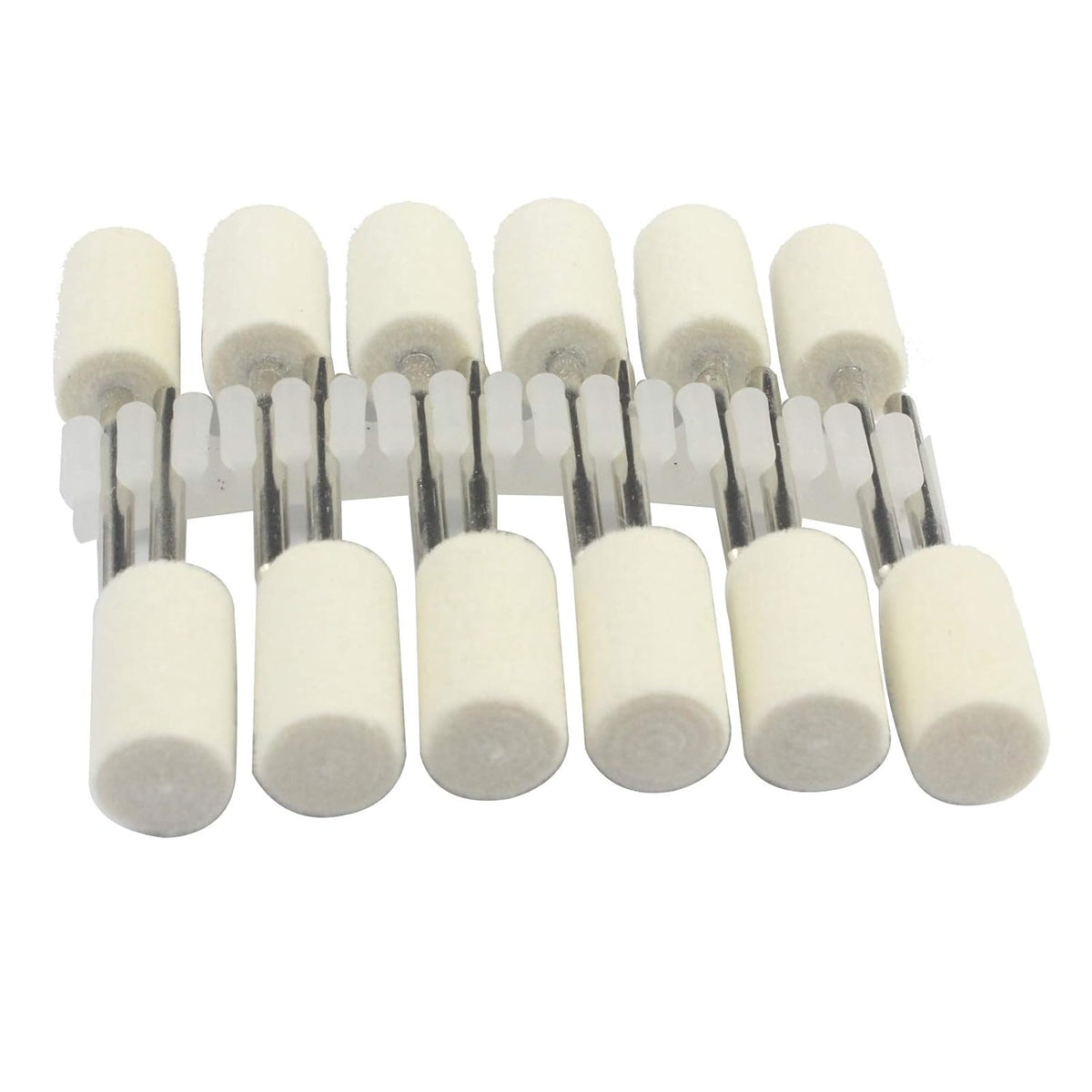 Luo ke 10mm Diameter Cylinder Shape Polishing Buffing Wheels Wool Felt Mounted Mandrel Grinding Bits Grinder Head Rotary Tool Accessories Drill Tools Attachment - 1/8 Inch Shank