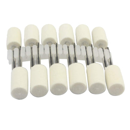 Luo ke 10mm Diameter Cylinder Shape Polishing Buffing Wheels Wool Felt Mounted Mandrel Grinding Bits Grinder Head Rotary Tool Accessories Drill Tools Attachment - 1/8 Inch Shank