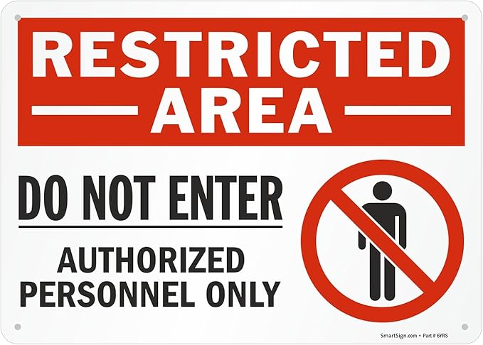 SmartSign 10 x 14 inch "Restricted Area - Do Not Enter, Authorized Personnel Only" OSHA Metal Sign, 40 mil Laminated Rustproof Aluminum, Red, Black and White, Made in USA