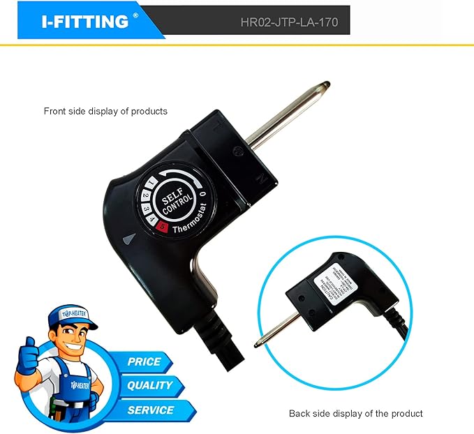 Adjustable Thermostat Probe Cord for Masterbuilt Smokers  Electric Griddles, OutdoorHousehold Electric Smoker, IFITTING Power Cord with Thermostat Control, 15A125V