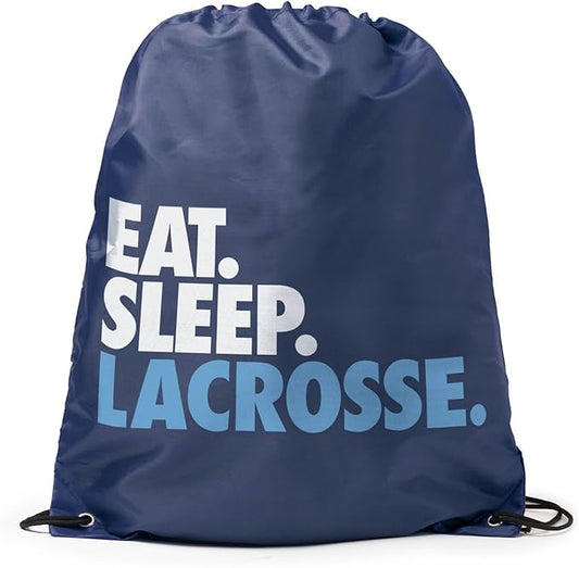 ChalkTalkSPORTS Lacrosse Sport Pack Cinch Sack  Eat Sleep Lacrosse