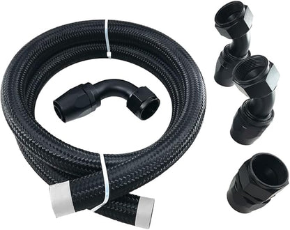 Autofit 16AN line -16AN braided hose +Elbow 90 degree AN fittings, 45 degree, straight adapter hose end kit,5 feet