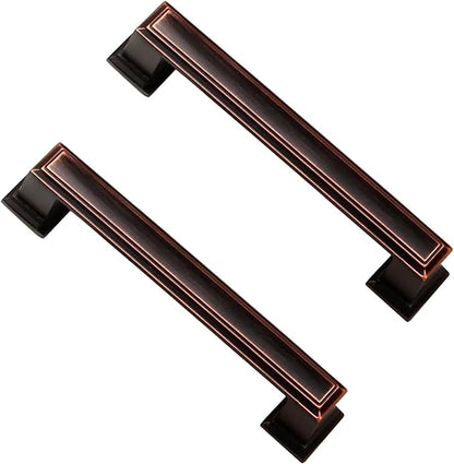 2PCS Vintage Cabinet Handles, Zinc Alloy Drawer Pull Handles, Antique Cupboard Knobs, Furniture Door Pull Handle Knobs(CC:128mm,Red Brozen)