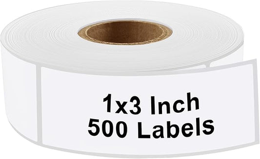 MaxGear 500 Removable Freezer Labels 1x3 Inch, Waterproof Oil Resistant Stickers for Food Containers Pantry Jars Organization, No Residue Easy Peel Design, 1 Roll