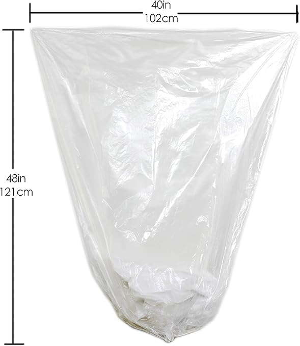 TYPLASTICS 40-45 Gallon Clear Trash Can Liners - 40" x 48"  High Density Garbage Bags - Case of 250  Multipurpose for Office, Outdoor, Recycling, Industrial and Commercial