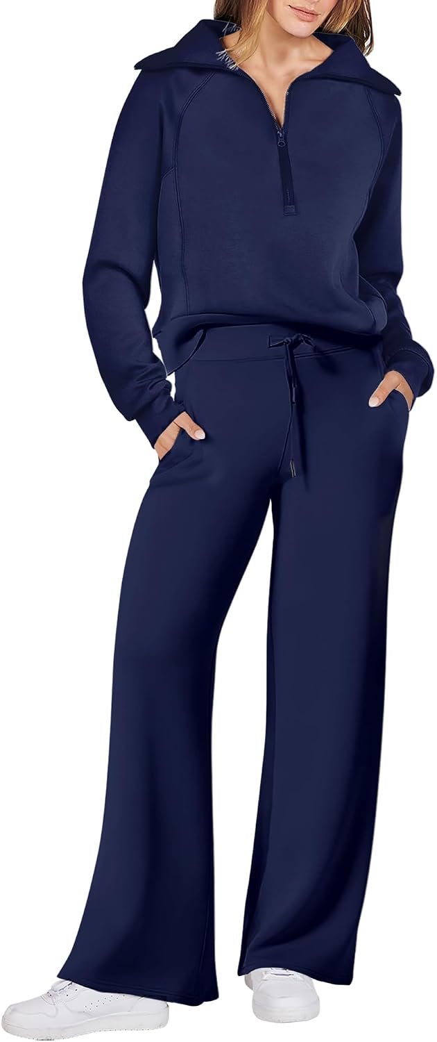 This oversized sweatshirt and wide-leg sweatpant set from ANRABESS is perfect for lounging, working out, or running errands in comfort and style.