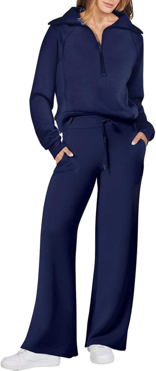 This oversized sweatshirt and wide-leg sweatpant set from ANRABESS is perfect for lounging, working out, or running errands in comfort and style.