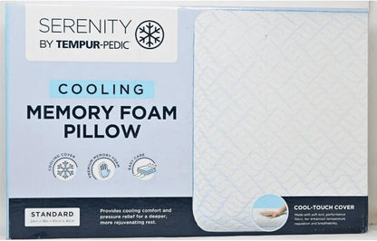 Serenity by tempur-pedics Cooling Memory Foam Pillow Standard (24inx16in . 61cmx41cm)