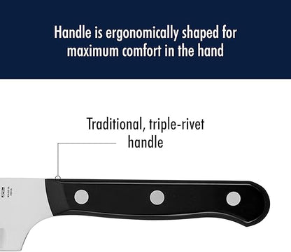 HENCKELS Solution Razor-Sharp Hollow Edge Santoku Knife 5.5 inch, German Engineered Informed by 100 Years of Mastery, BlackStainless Steel