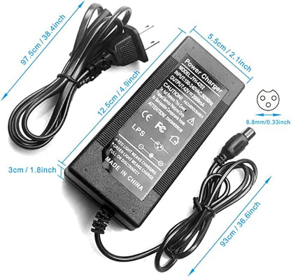 JFX 42V 2A battery charger 42 volt power adapter for 36V lithium battery with mini 3-pin plug of 0.315 in