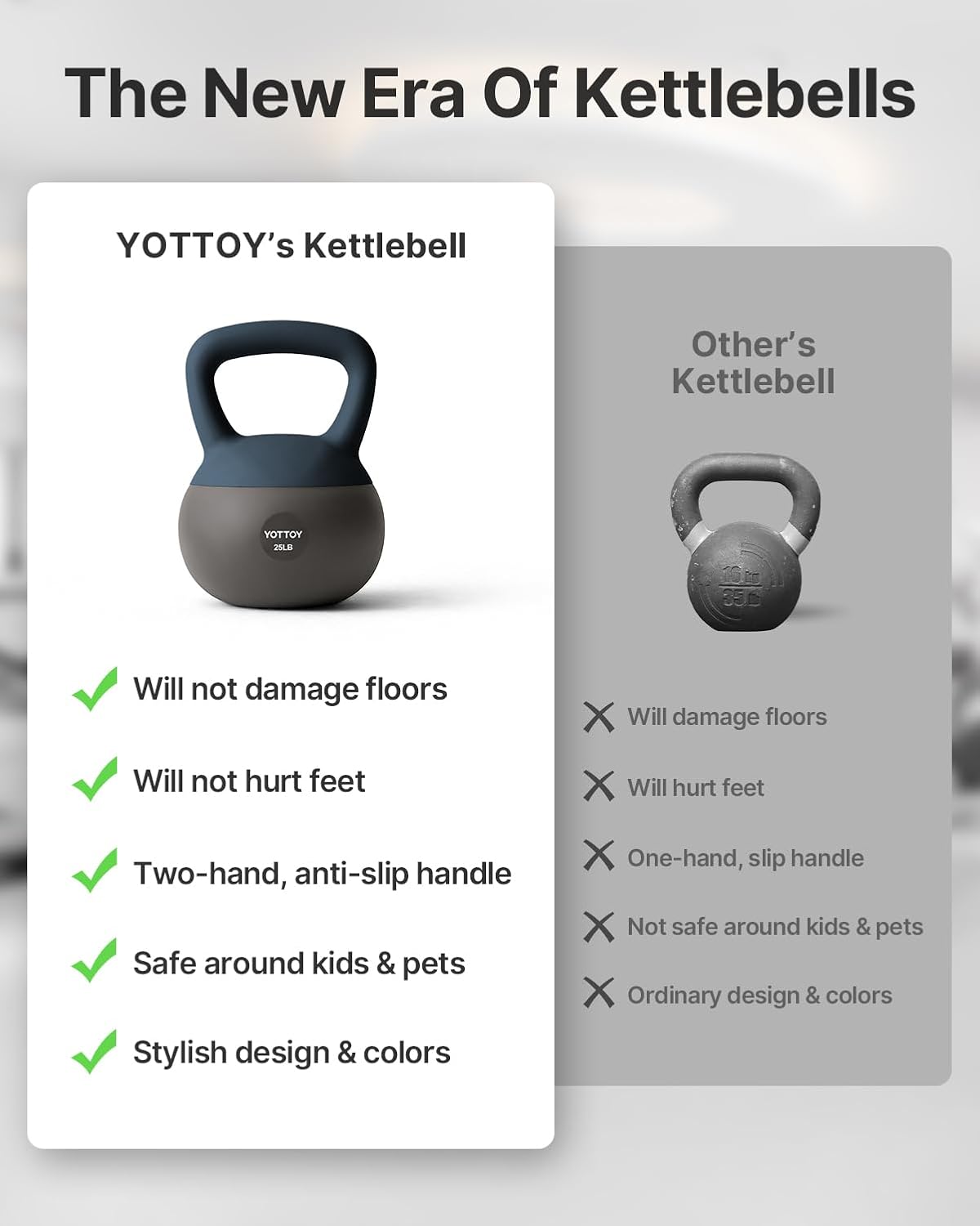 YOTTOY Soft Kettlebell, Set for Strength Training Kettlebells & Home Workouts, Soft-Sided Cushioned Base, Wide-Handle - Ideal for Men, Women, & Beginners