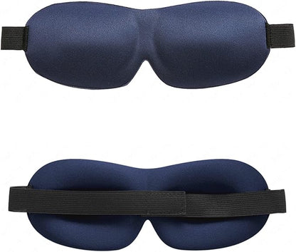 Eye Blindfold Relaxed Travel Sleep Eye Cover Stretchy with Fastener Tape Useful Pain-Free Navy Blue
