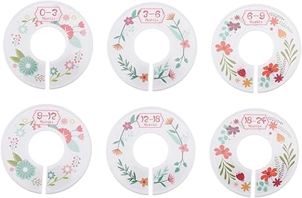 6pcs Baby Clothes Size Dividers Round Plastic Hanger Separation Circle for Boys and