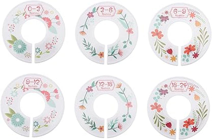 6pcs Baby Clothes Size Dividers Round Plastic Hanger Separation Circle for Boys and