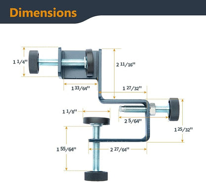 POWERTEC Drawer Front Installation Clamps, Cabinet Installation Clamps, Adjustable Drawer Fixing Clamp, Drawer Face Mounting Clamps, Easy and Fast Cabinet Assembly Clamps for Woodworking 2PC - 71181