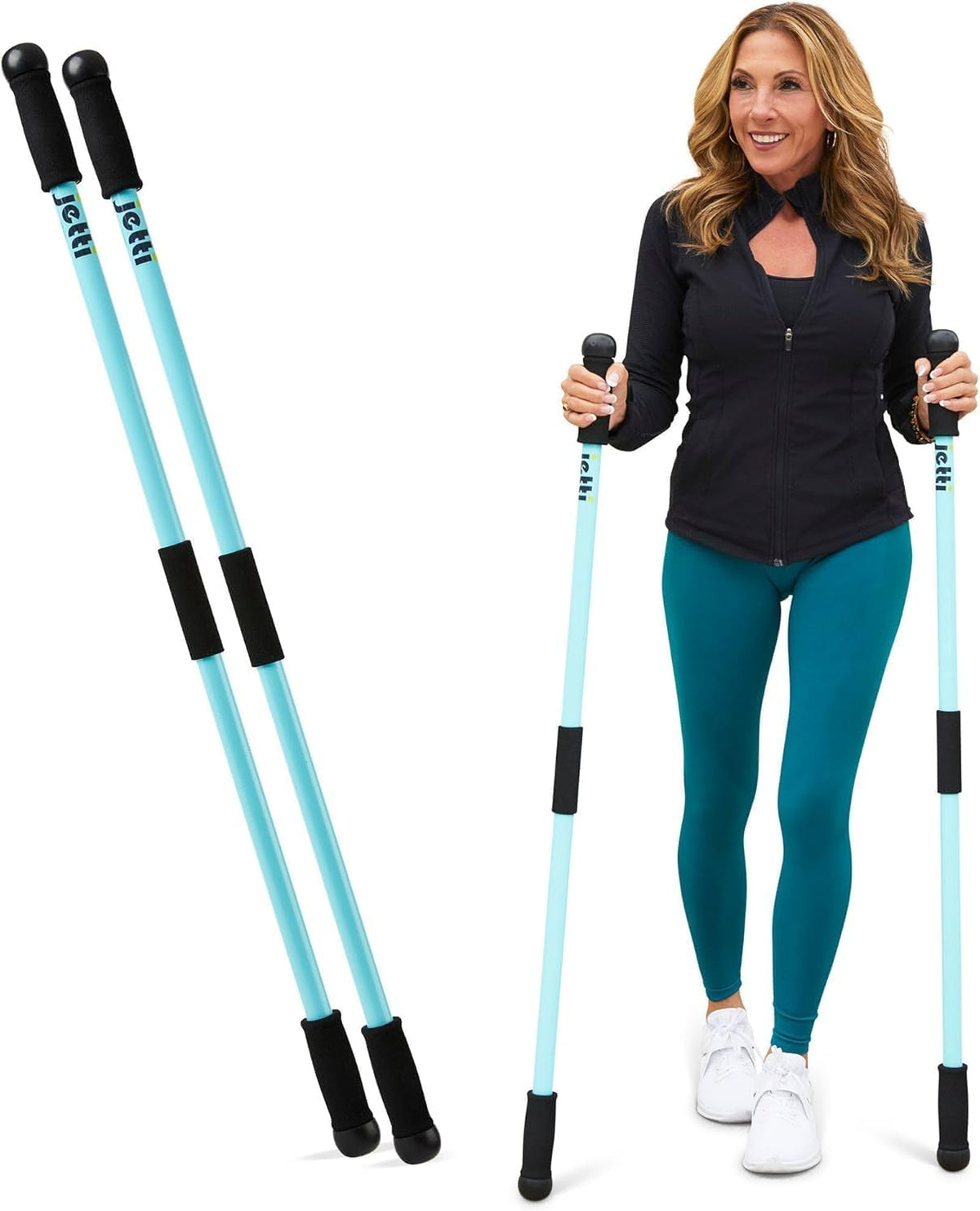 Weighted Walking Sticks for Seniors, Women & Men – 1.2lb Each Ergonomic Hiking Poles for Balance, Posture & Stability – Durable Trekking Poles for Walkings (Size Medium)