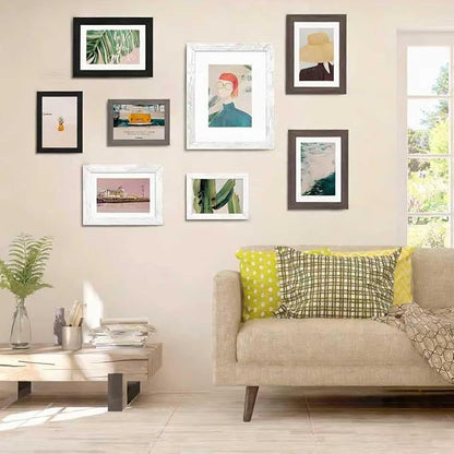 4x6 Picture Frame Brown Wood Pattern with HD Plexiglass,Display Pictures 3.5x5 with Mat or 4x6 Without Mat, Horizontal and Vertical Formats for Wall and Table Mounting, 2 Packs (brown and white)