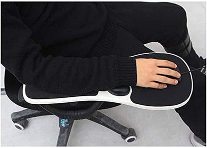 Chair Armrest Mouse Pad Arm Wrist Rest Mosue Pad Ergonomic Hand Shoulder Support Pads,White