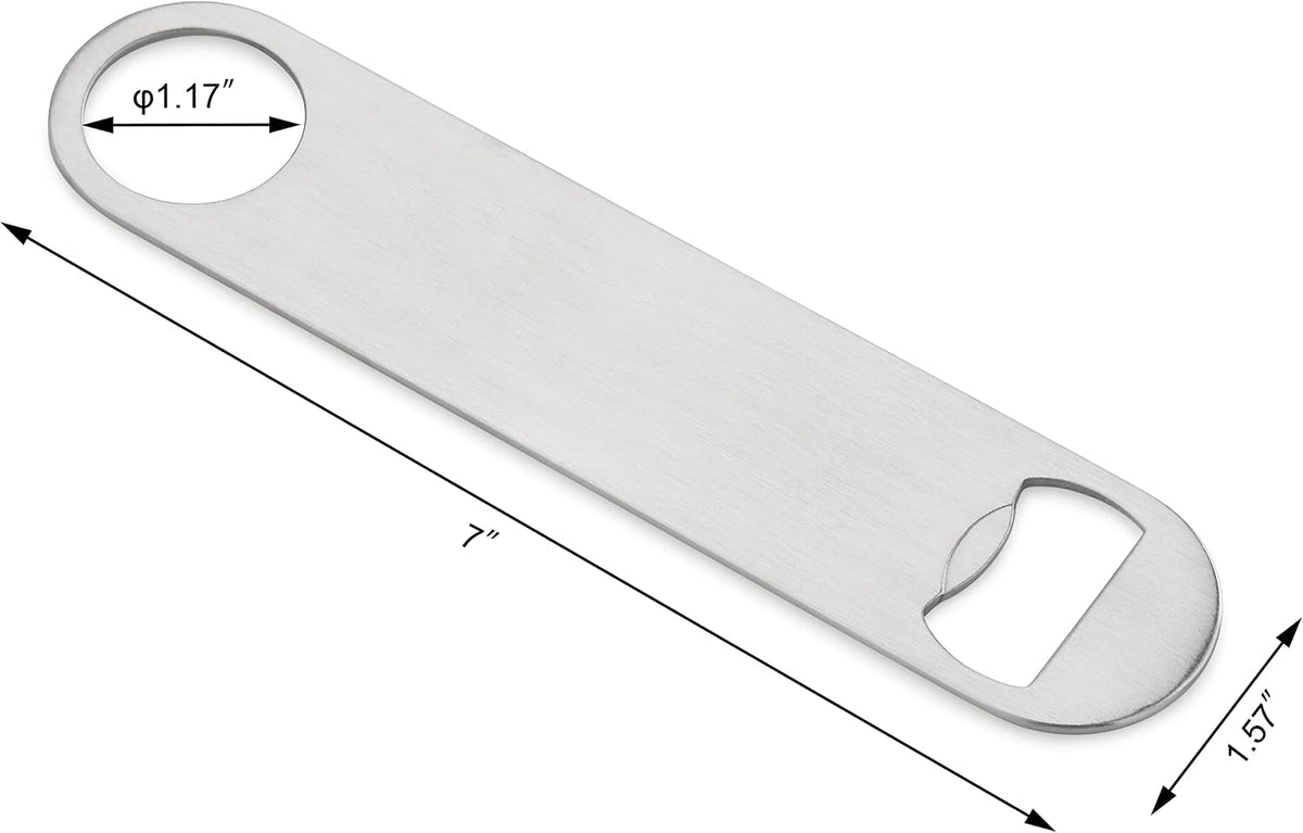 New Star Foodservice 533401 Stainless Steel Flat Bottle Opener, 7-Inch