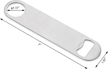 New Star Foodservice 533401 Stainless Steel Flat Bottle Opener, 7-Inch