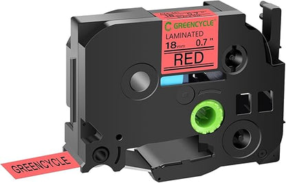 GREENCYCLE 1 Pack Compatible for Brother TZe-441 TZe441 TZ441 TZ-441 AZE Tape 18mm 0.7 Inch 34" Black on Red Laminated Label Tape for PTD400, PTD400AD, PTD450, PTD600, PTP700, PTP710BT