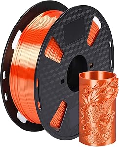 Silk Orange PLA Filament 1.75 mm 3D Printer Filament FDM Printing Materials 1KG 2.2LBS Spool Silky Shiny Shine Gold Silver Copper Green Orange PLA HZST3D