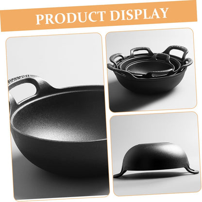 Cast Iron Skillet for Camping and Outdoor Cooking Sturdy Non-Coated Iron Frying Pan 12-Inch Size Versatile Use for Campfire and Home Cooking