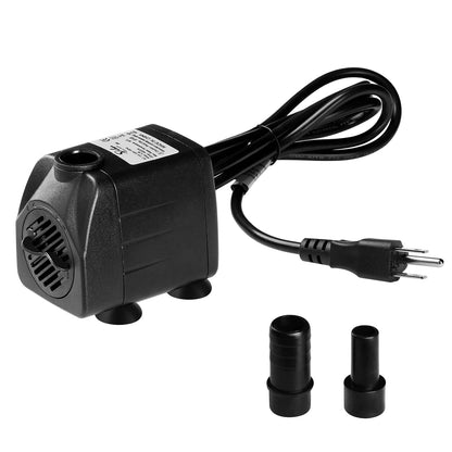 Simple Deluxe 160GPH Submersible Water Pump (600L/H, 8W) with Adjustable Intake, 4.3ft High Lift, Perfect for Fish Tank, Pond, Aquarium, Hydroponics Black (Nozzles Not Included)
