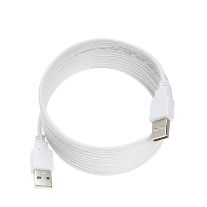 USB 2.0 Type Cable A Male to A Male Black/White 3Ft, 6Ft, 10Ft, 15Ft (3FT, White)