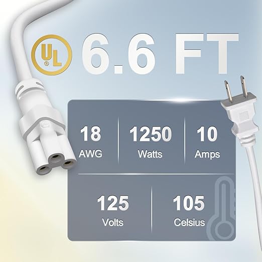 DiCUNO T5 T8 6.6ft tube light extension cable with on-off switch, American plug cable connector for a single integrated LED lamp, shop light, garage
